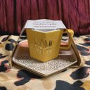  Sippin' Hexagon Mug and Saucer Set in Peach, Black Dot, and Honey | Gift for Her