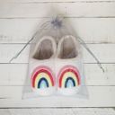  Rainbow Plush Cozy Women's Slippers | Giftable Slip-On Mules House Shoes