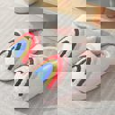  Rainbow Plush Cozy Women's Slippers | Giftable Slip-On Mules House Shoes