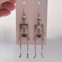  Anatomically Spooky Skeleton Dangle Earrings in Silver | Halloween Themed Fashion Jewelry