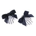  Skeleton Hand Bow Hair Clip | Spooky Halloween Gothic Barrette in Silver and Black