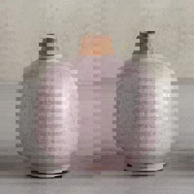 Small Ceramic Light Pink Bud Vase | Decorative Versatile Flower Pot | 4.52" x 4.92" Plant Lover Gifts