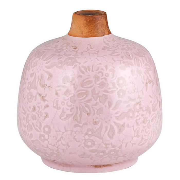 Small Ceramic Light Pink Bud Vase | Decorative Versatile Flower Pot | 4.52" x 4.92" Plant Lover Gifts