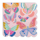  Social Butterflies Scallop Beverage Napkins | Party Cocktail Paper Napkin | 5"