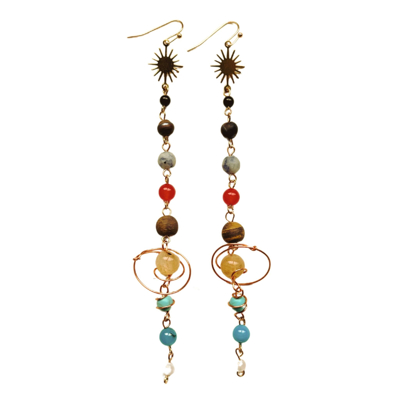 Solar System Shoulder Duster Earrings | 5.2" Long