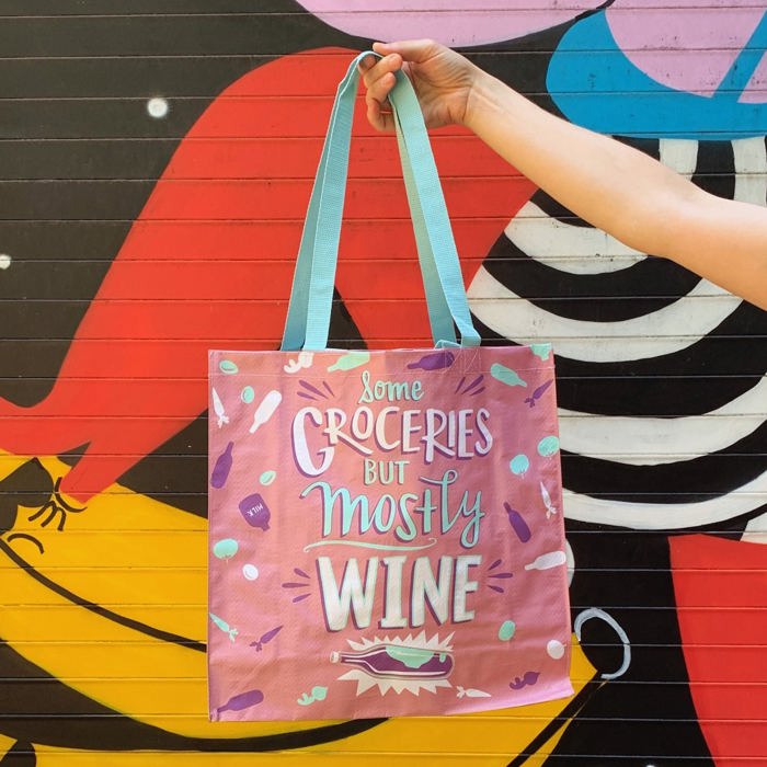 Large Market Shopper Totes with Cute Designs and Sayings | Daily Shopping Storage Bag