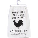  Sometimes You Just Gotta Say Cluck It Dish Cloth Towel | Novelty Silly Tea Towels | Cute Kitchen Hand Towel | Rooster | 28" Square