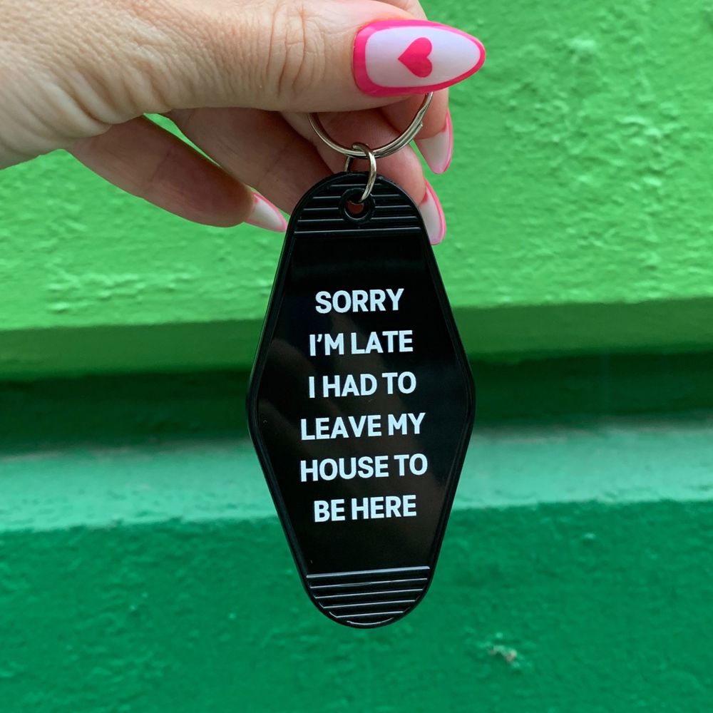 Vintage Style Motel Keychains with Funny Sayings in 30+ Styles