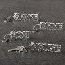  Spare Acrylic Keychain | Clear Word Shaped Key Holder | 3.5"L x 1"H