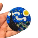  Starry Night Van Gogh Inspired Acetate Large Format Pin Brooch