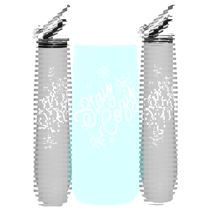 Stay Cozy Holiday Champagne Tumbler | Stainless Steel with Spill-Resistant Lid