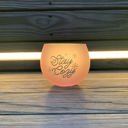  Stay Cozy Roly Poly Blush Pink Ombre Wine Glass  | 13 oz. | Fall Christmas Snowflake Hygge Themed Small Wine Glass