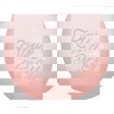  Stay Cozy Roly Poly Blush Pink Ombre Wine Glass  | 13 oz. | Fall Christmas Snowflake Hygge Themed Small Wine Glass