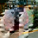  Stay Cozy Roly Poly Blush Pink Ombre Wine Glass  | 13 oz. | Fall Christmas Snowflake Hygge Themed Small Wine Glass