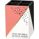  Stay Humble Hustle Hard Wood Pencil Holder |  Geometric Design Desk Organizer