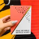  Stay Humble Hustle Hard Wood Pencil Holder |  Geometric Design Desk Organizer