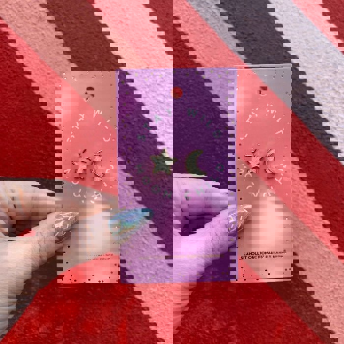 Stay Wild Moon Child Stud Earrings | Mismatched Moon and Star Earrings | Gift for Her