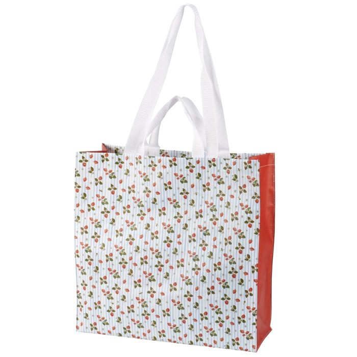 Strawberry Market Tote Bag | Double-sided Shopping Bag | 15.50" x 15.25" x 6"