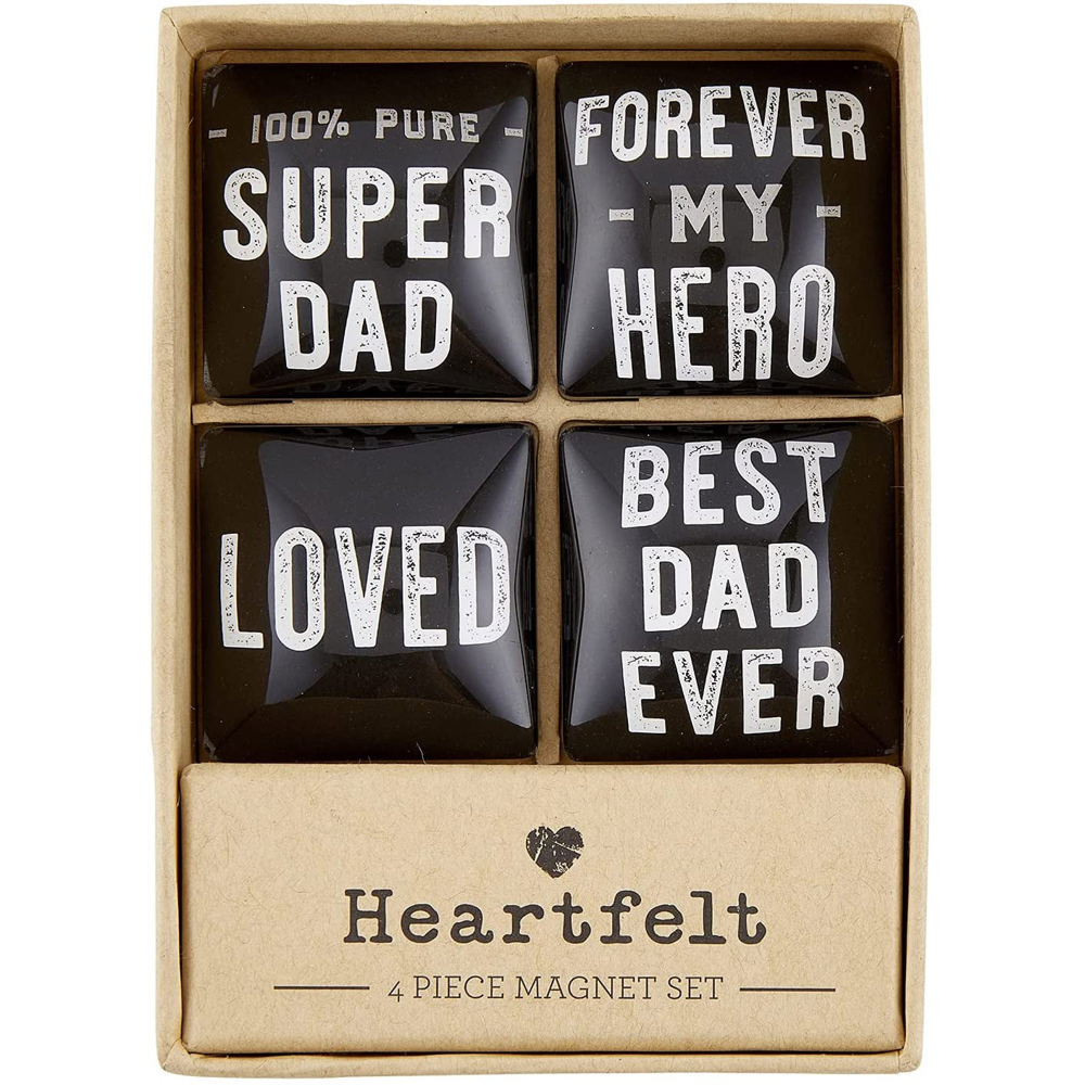 Super Dad Square Glass Magnet Set | In Gift Box