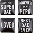  Super Dad Square Glass Magnet Set | In Gift Box