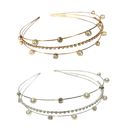  Three Strand Jeweled Headband Tiara | Party or Bridal Hair Accessory [Available in Gold or Silver]