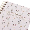  Take Time For Yourself Dainty Floral Spiral Hard Cover Journal | 160 Ruled Pages Spiral-bound Notebook | 6.25"x 8.25"