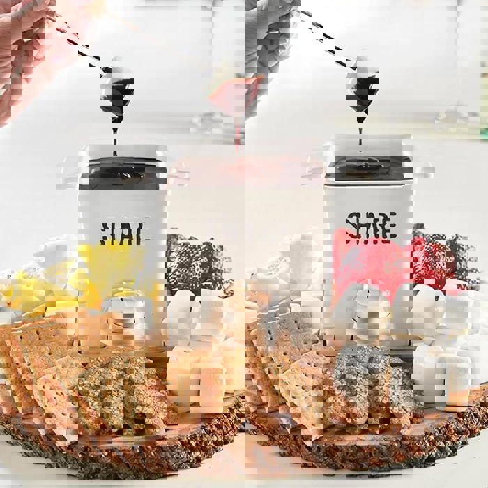 Tea Light Mini Fondue Pot Set for 2 | Giftable Cheese and Chocolate Warmer Bowl Gift Set with Mini Forks