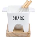  Tea Light Mini Fondue Pot Set for 2 | Giftable Cheese and Chocolate Warmer Bowl Gift Set with Mini Forks