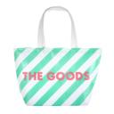  The Goods Cooler Insulated Tote Bag in Green and White Stripes | Soft Flexible Cooler