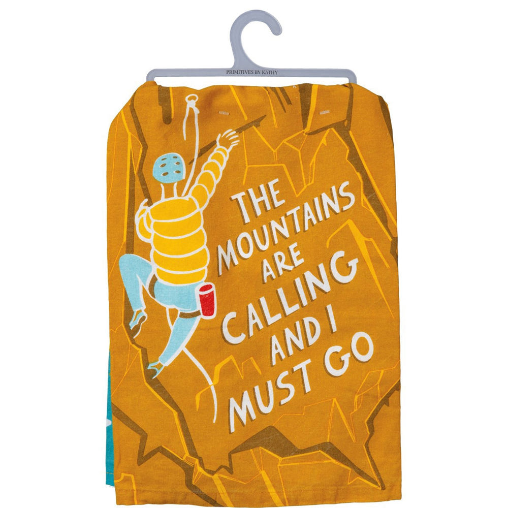 The Mountains Are Calling Cotton Full Color Dish Towel