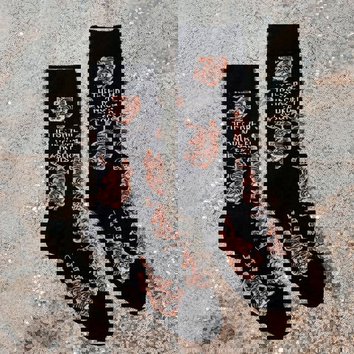 These Are My Knock ’Em Dead Socks | Tiger Motif Vintage Crew Socks