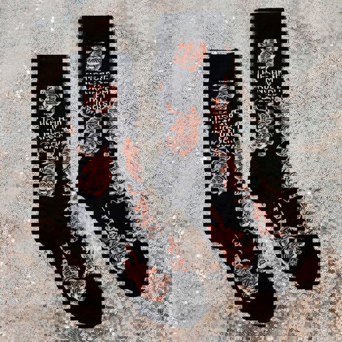 These Are My Knock ’Em Dead Socks | Tiger Motif Vintage Crew Socks