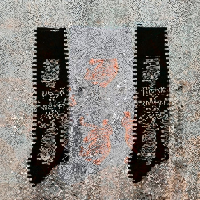 These Are My Knock ’Em Dead Socks | Tiger Motif Vintage Crew Socks