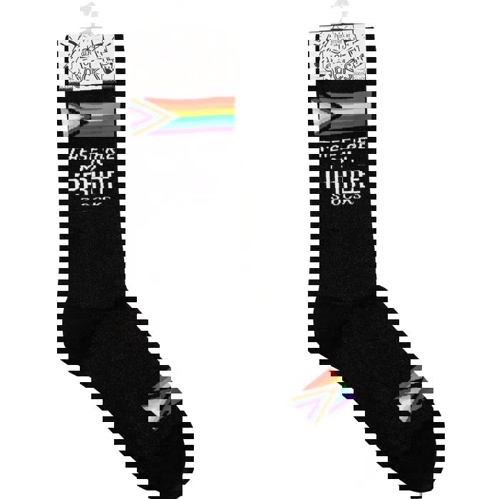 These Are My Pride Socks | LGBTQ+ Rainbow and Black | Gift for Her Him They