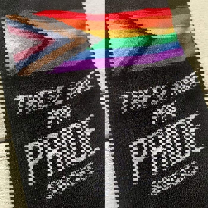 These Are My Pride Socks | LGBTQ+ Rainbow and Black | Gift for Her Him They