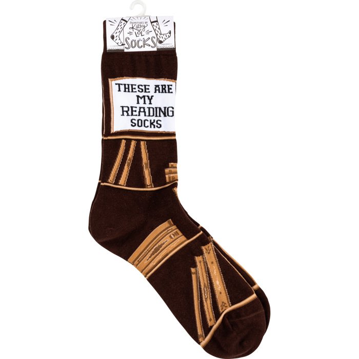 These Are My Reading Socks | Unisex Book Lover Socks | Novelty Crew Socks