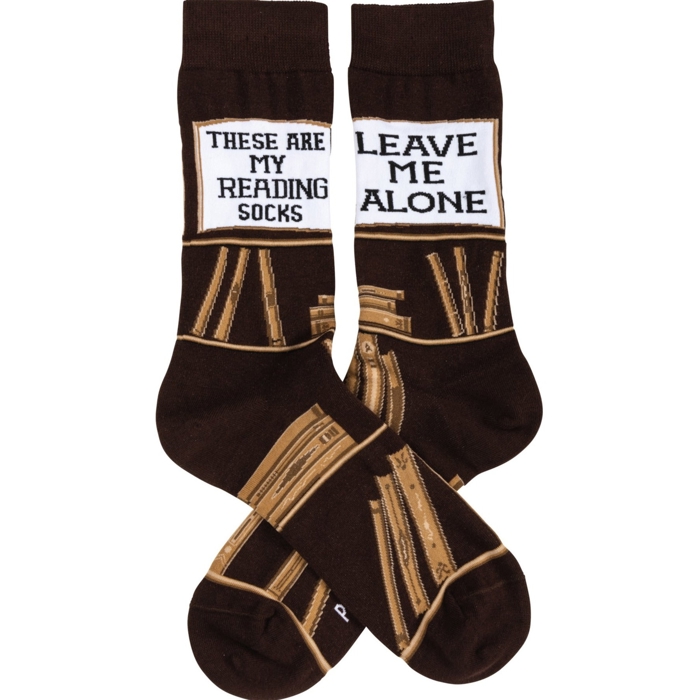 These Are My Reading Socks | Unisex Book Lover Socks | Novelty Crew Socks