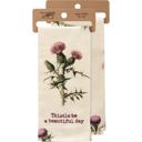  Thistle Be A Beautiful Day Punny Dish Cloth Towel | Cotten Linen Novelty Tea Towel | Cute Kitchen Hand Towel | 18" x 28"