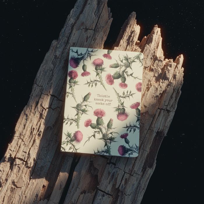 Thistle Knock Your Socks Off Double-Sided Journal | 160 Lined Pages Notebook Gift