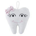  Tooth Fairy Pillow in Pink | Baby Tooth-Shaped Plush Toy, Kids Gift, Small Cushion with Pocket for Tooth