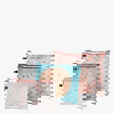 Transparent Milky Blossom Smiley Zip Pockets | Set of 3 | Certified CO2 Neutral