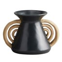  Triomphe Handle Vase | Minimalist Black and Gold | 4.5" Tall