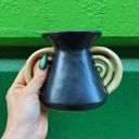  Triomphe Handle Vase | Minimalist Black and Gold | 4.5" Tall