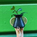  Triomphe Handle Vase | Minimalist Black and Gold | 4.5" Tall