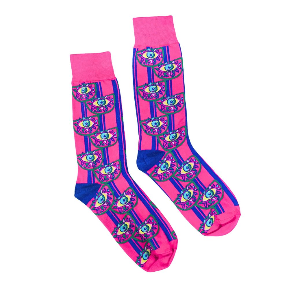 Trippy Fun Groovy Themed Socks - 80's Colorful Retro Socks