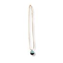 Turquoise Disc Necklace 20" Chain with 1" Stone Pendant | Minimalist Half-Metal Jewelry