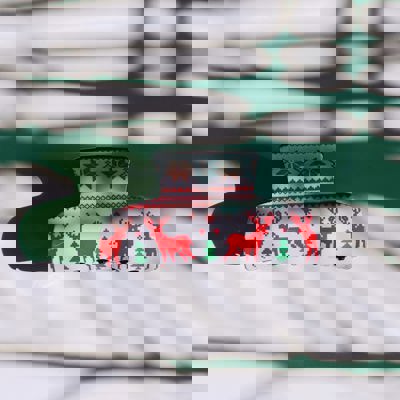 Ugly Christmas Sweater Red Reindeer Hair Claw in White | Claw Clip Hair Accessories