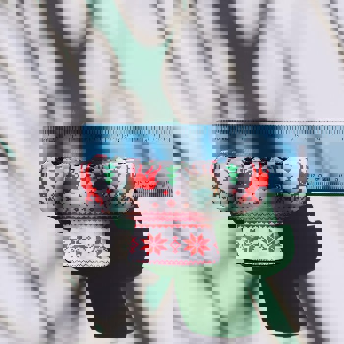 Ugly Christmas Sweater Red Reindeer Hair Claw in White | Claw Clip Hair Accessories