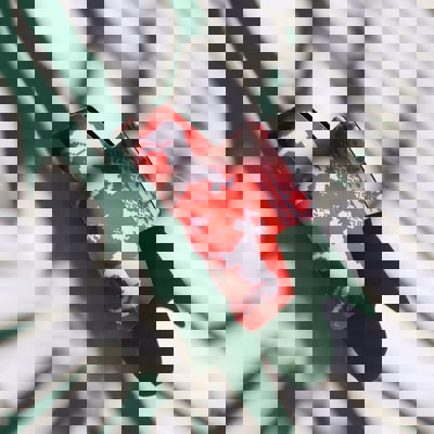 Ugly Christmas Sweater White Reindeer Hair Claw in Red | Claw Clip Hair Accessories