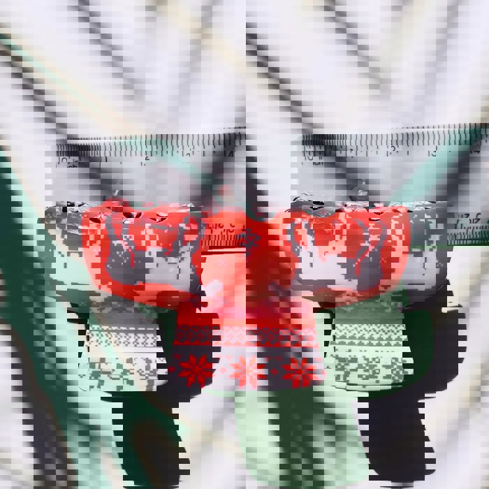 Ugly Christmas Sweater White Reindeer Hair Claw in Red | Claw Clip Hair Accessories